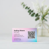 Haar Stylist Logo QR Hair Salon Visitekaartje (Staand voorkant)