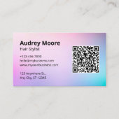 Haar Stylist Logo QR Hair Salon Visitekaartje (Voorkant)