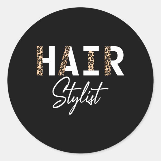 Haar Stylist Luipaard Hair Stylist Ronde Sticker (Voorkant)