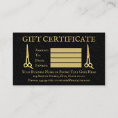 Haar Stylist Luxe Goud Damast Cadeaubon Visitekaartje (Achterkant)