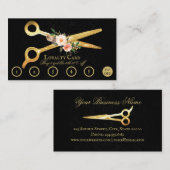 Haar Stylist Luxe Gouden Schaar Loyaliteit Kaart Klantenkaartje (Voorkant / Achterkant)