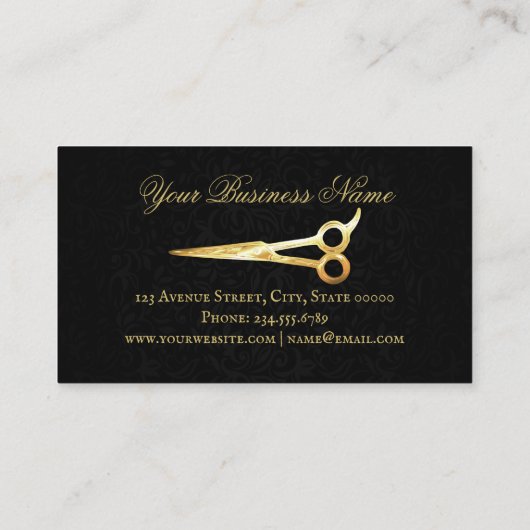 Haar Stylist Luxe Gouden Schaar Loyaliteit Kaart Klantenkaartje (Achterkant)