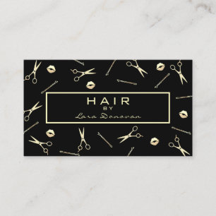 Haar Stylist Luxury Gold Scissers Patroon Visitekaartje