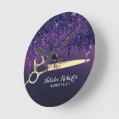 Haar Stylist Magic Paars Glitter Drift Salon Ronde Klok (Hoek)