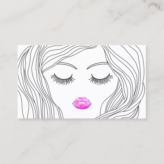 Haar Stylist Make-up Artiest Stijlvolle Hand getro Visitekaartje (Voorkant)