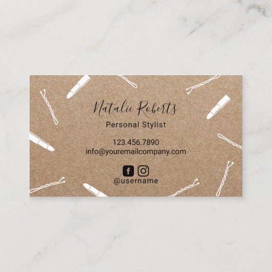 Haar Stylist & Make-up Kunstenaar Beauty Salon Kra Visitekaartje (Achterkant)