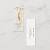 Haar Stylist Marble Swirls Gold Scissors Mini Visitekaartje (Voorkant / Achterkant)