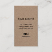 Haar Stylist Master Barber Shop Rustic Kraft Visitekaartje (Achterkant)