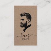 Haar Stylist Master Barber Shop Rustic Kraft Visitekaartje (Voorkant)