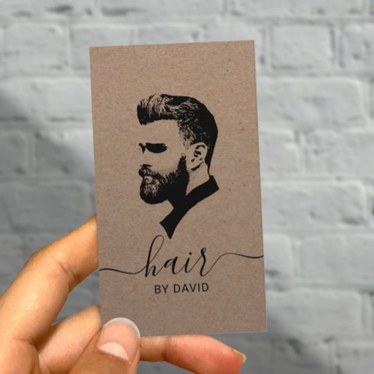 Haar Stylist Master Barber Shop Rustic Kraft Visitekaartje