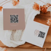 Haar Stylist Minimalist Blush Wit QR Code Vierkante Visitekaartje