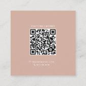 Haar Stylist Minimalist Blush Wit QR Code Vierkante Visitekaartje (Achterkant)