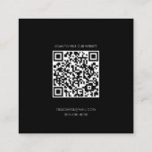 Haar Stylist Minimalist Zwart Grijs QR Code Vierkante Visitekaartje (Achterkant)