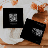 Haar Stylist Minimalist Zwart Grijs QR Code Vierkante Visitekaartje
