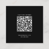 Haar Stylist Minimalist Zwart Wit QR Code Vierkante Visitekaartje (Achterkant)