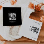 Haar Stylist Minimalist Zwart Wit QR Code Vierkante Visitekaartje