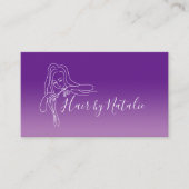 Haar Stylist Minimalistisch Paarse Ombre Schoonhei Visitekaartje (Voorkant)