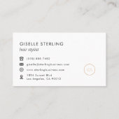 Haar Stylist Minimalistische Luxe Zwart Visitekaartje (Achterkant)