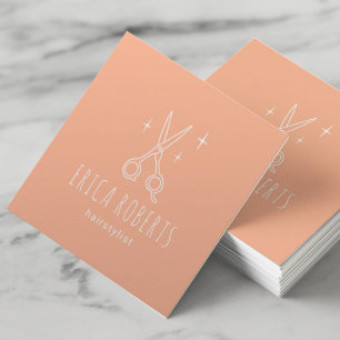 Haar Stylist Minimalistische Schaar Beauty Salon P Vierkante Visitekaartje