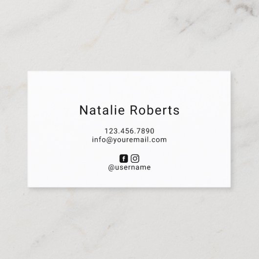 Haar Stylist Minimalistische Tekening Beauty Salon Visitekaartje (Achterkant)