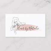 Haar Stylist Minimalistische Tekening Beauty Salon Visitekaartje (Voorkant)