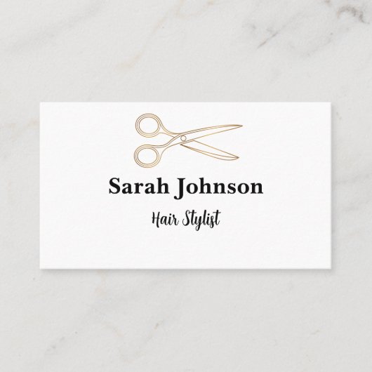 Haar Stylist Minimalistische Typografie Visitekaar Visitekaartje (Voorkant)