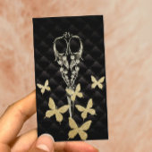 Haar Stylist Moden Gouden Vlinder Antiek Schaar Visitekaartje