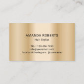 Haar Stylist Modern Gold 3D Script Hair Salon Visitekaartje (Achterkant)