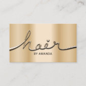 Haar Stylist Modern Gold 3D Script Hair Salon Visitekaartje (Voorkant)