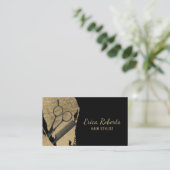 Haar Stylist Modern Gold Brush Stroke Salon Visitekaartje (Staand voorkant)