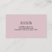 Haar Stylist Modern Gold Scissor Blush Pink Salon Visitekaartje (Achterkant)