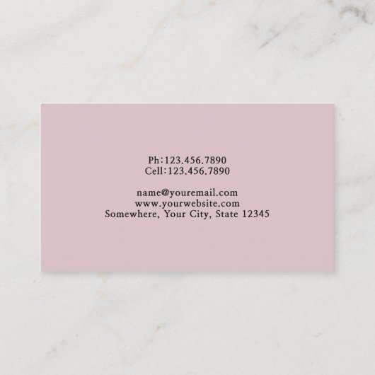 Haar Stylist Modern Gold Scissor Blush Pink Salon Visitekaartje (Achterkant)