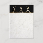 Haar Stylist Modern Gold Scissors Appointment Afsprakenkaartje (Achterkant)