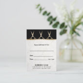 Haar Stylist Modern Gold Scissors Appointment Afsprakenkaartje (Staand voorkant)