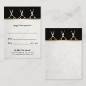 Haar Stylist Modern Gold Scissors Appointment Afsprakenkaartje (Voorkant / Achterkant)