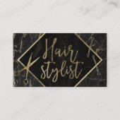 Haar Stylist Modern Gold Script Modern Marble Visitekaartje (Voorkant)