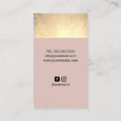 Haar Stylist Modern Goud Blush Roze Schaar Salon Visitekaartje (Achterkant)