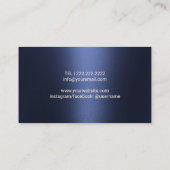 Haar Stylist Modern Goud & Marine Blauw Schoonheid Visitekaartje (Achterkant)