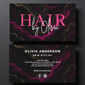 Haar Stylist Modern Hot Pink Agaat Marmer Visitekaartje
