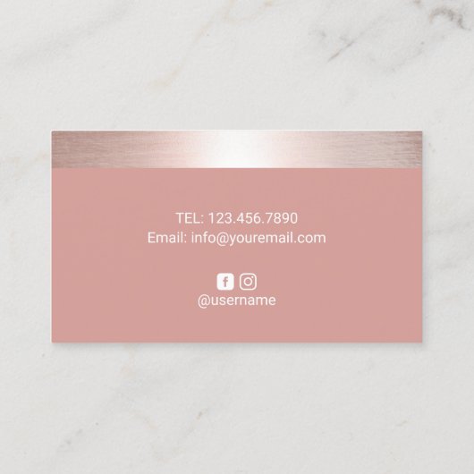 Haar Stylist Modern Roos Gouden Splash Gouden Scha Visitekaartje (Achterkant)