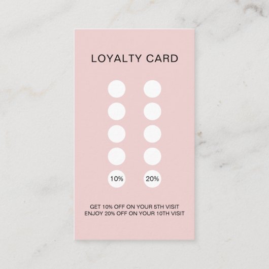 Haar Stylist Modern Roze Loyalty Kaart (Achterkant)