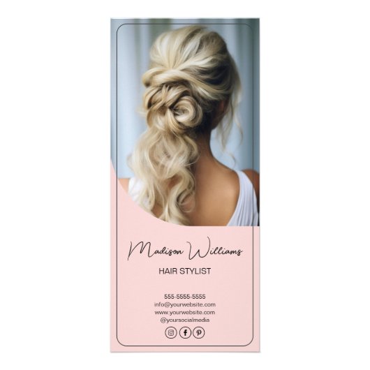 Haar Stylist Modern Roze prijslijst Reclamekaart (Voorkant)