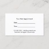 Haar Stylist Modern Script Salon Appointment Afsprakenkaartje (Achterkant)