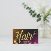 Haar Stylist Modern Sparkle Lights Benoeming Afsprakenkaartje (Staand voorkant)