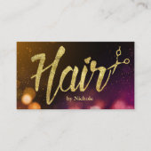 Haar Stylist Modern Sparkle Lights Benoeming Afsprakenkaartje (Voorkant)
