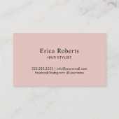 Haar Stylist Moderne Blush Roze & Gouden Schoonhei Visitekaartje (Achterkant)