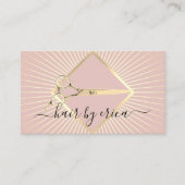 Haar Stylist Moderne Blush Roze & Gouden Schoonhei Visitekaartje (Voorkant)