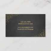 Haar Stylist Moderne Confetti Stippen Gouden Blow  Visitekaartje (Achterkant)