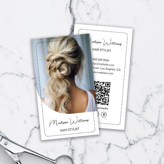 Haar Stylist Moderne Foto Wit Visitekaartje