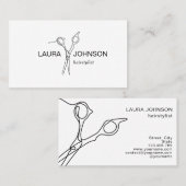 Haar Stylist Moderne Minimalistische Eenvoudige Sc Visitekaartje (Voorkant / Achterkant)